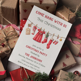 Come Hang With Us Funny Christmas Party Invitation Einladung