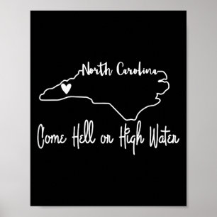 Come Hell oder High Water Hurricane Motivierend Ap Poster