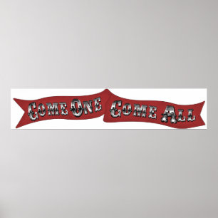 "Come One, Come All" Circus Karneval Banner-Zeiche Poster