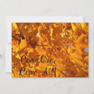 Come One kommen alle Einladungen Herbst Blätter Go