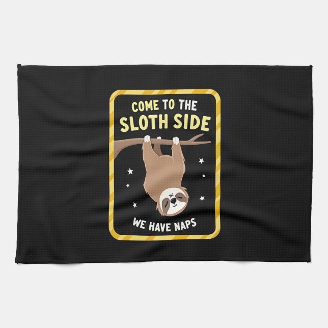 Come To The Sloth Side T-Shirt - Funny Sloth Pun ( Geschirrtuch (Horizontal)