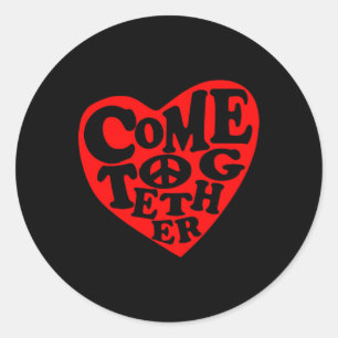 "Come Together Peace Heart Sign Aufkleber
