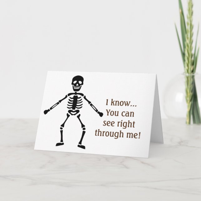 COMEDIC SKELETON W/ LIEBE FÜR SIE AUF HALLOWEE KARTE (Vorderseite)