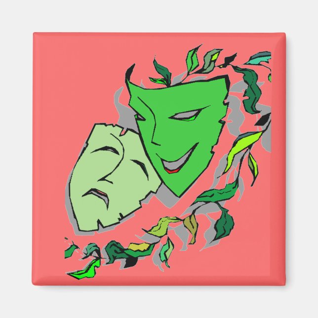 COMÉDIE ET TRAGÉDIE DRAMA MASQUES THÉÂTRE Magnet (Devant)