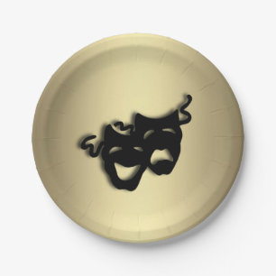 Comedy and Tragedy Theater Gold Pappteller