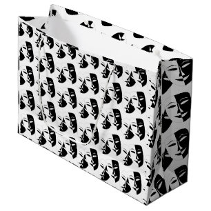 Comedy Tragedy Black and White Theater Maske Große Geschenktüte