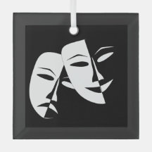Comedy Tragedy Black and White Theater Maske