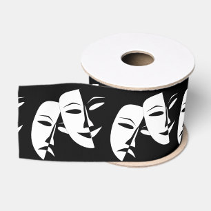 Comedy Tragedy Black and White Theater Maske Ripsband