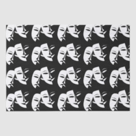 Comedy Tragedy Black and White Theater Maske Seidenpapier