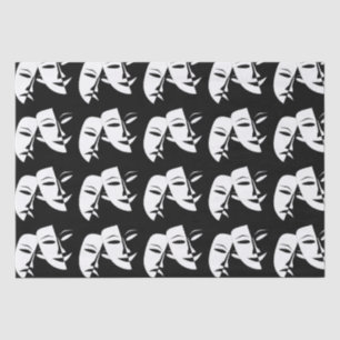 Comedy Tragedy Black and White Theater Maske Seidenpapier