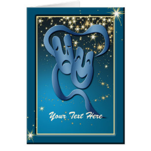 Comedy Tragedy Blue Theater Mask Custom Card