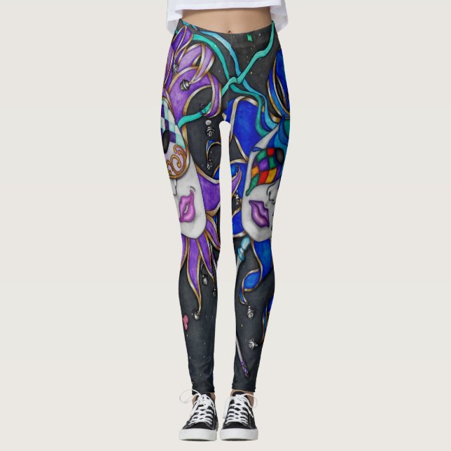 Comedy/Tragedy Jester Mask Leggings (Vorderseite)