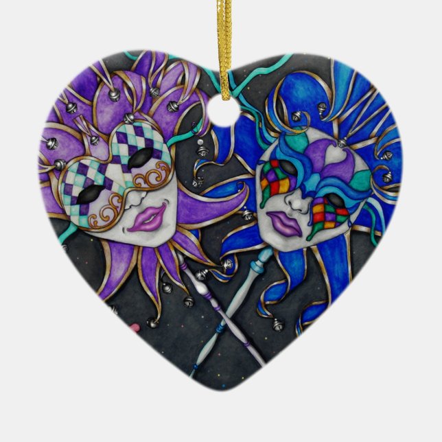 Comedy/Tragedy Jester Masks Keramikornament (Vorne)