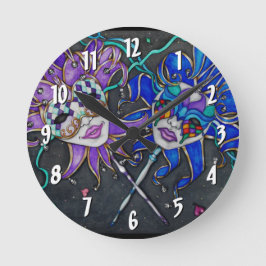 Comedy/Tragedy Jester Masks Runde Wanduhr