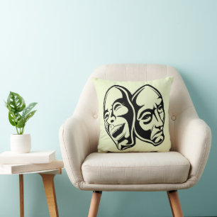 Comedy Tragedy masks masquerade still life art  Kissen
