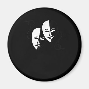 Comedy Tragedy Masks Schauspieler Geschenk Magnet