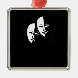 Comedy Tragedy Masks Schauspieler Geschenk Ornament Aus Metall