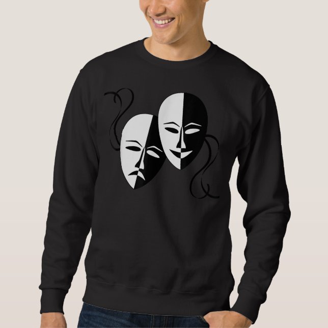 Comedy Tragedy Masks Schauspieler Retro Sweatshirt (Vorderseite)