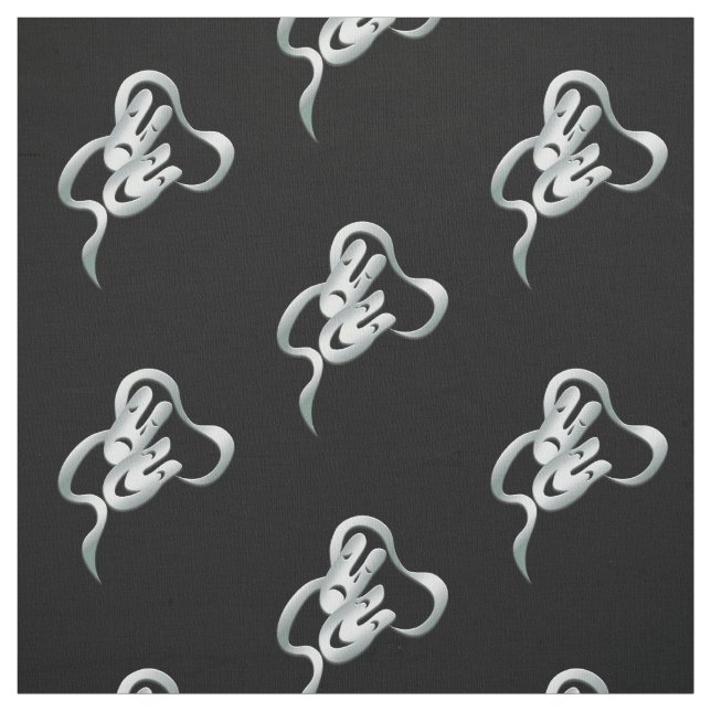 Comedy Tragedy Silver Black Fabric Stoff (Muster)