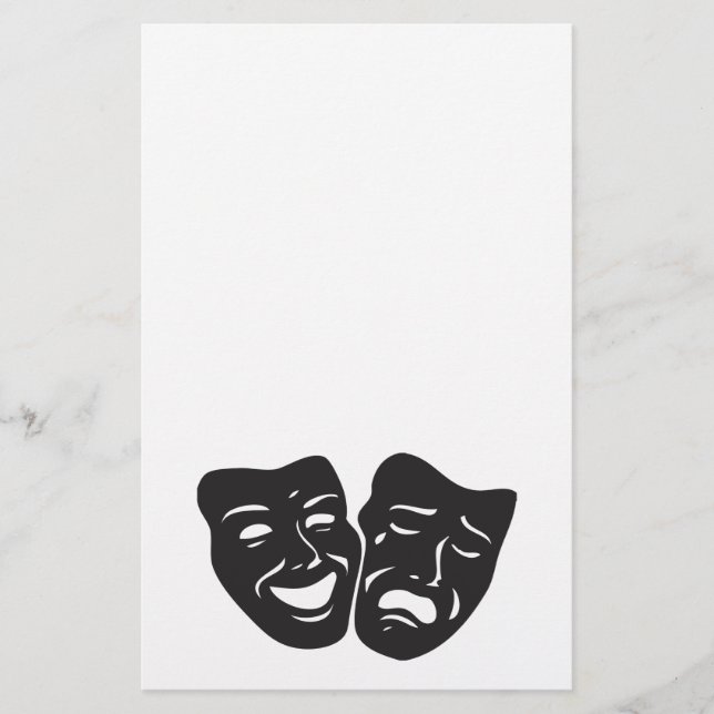Comedy Tragedy Theater Masken Briefpapier (Vorderseite)