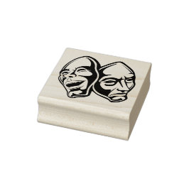 Comedy Tragedy Theater Maskerade Stillleben Gummistempel