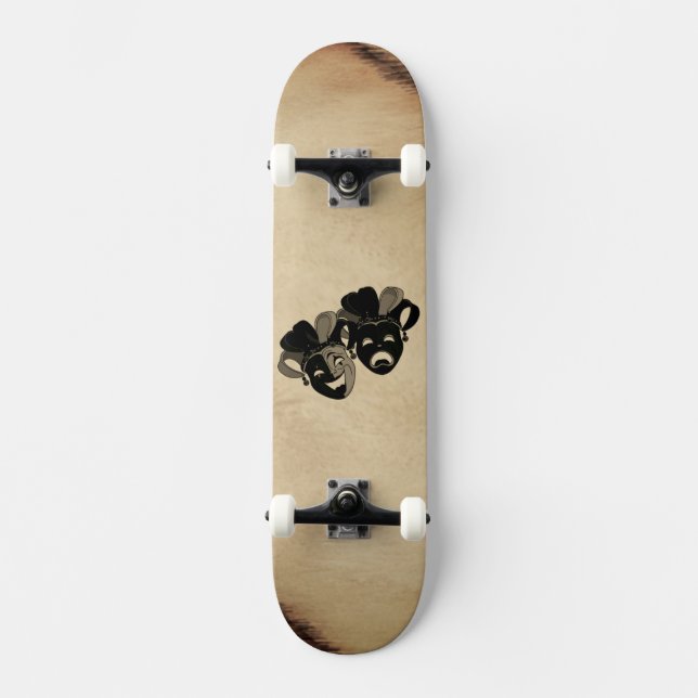 Comedy und das Tragedy Theater Masks Jester Skateboard (Vorderseite)
