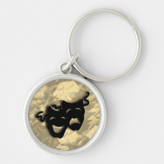 Comedy und Tragedy Black Mask Schlüsselanhänger (Vorne)