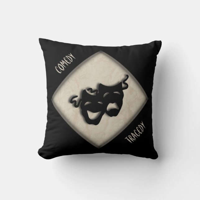 Comedy und Tragedy Griechisch Maske Theater Throw  Kissen (Vorderseite)