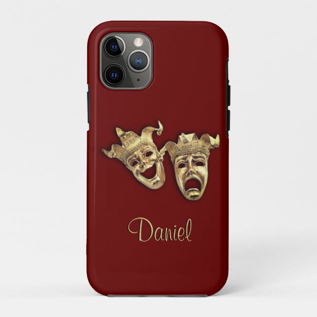 Comedy und Tragedy Maroon Theater Case-Mate iPhone Hülle (Rückseite)