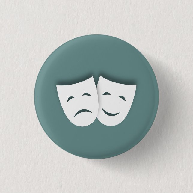 Comedy und Tragedy-Masken Button (Vorderseite)