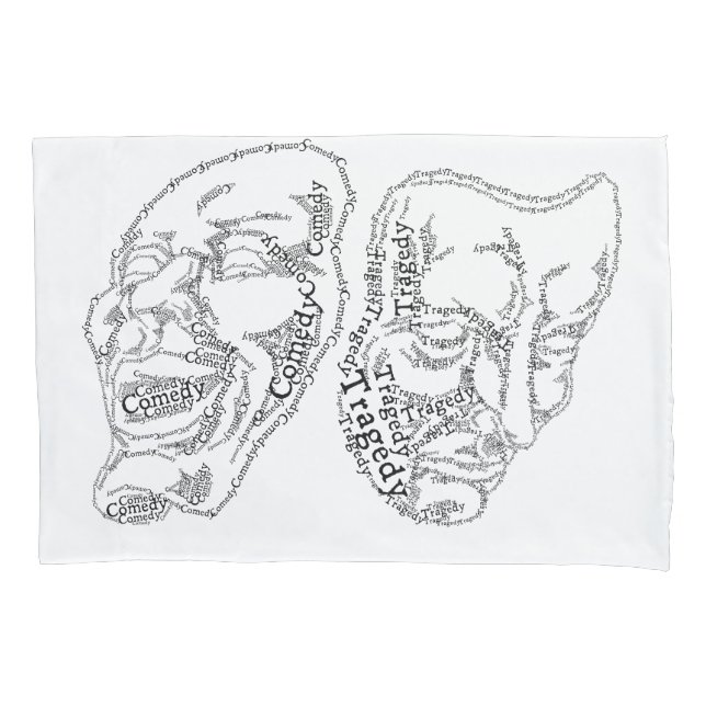 Comedy und Tragedy-Masken Kissenbezug (Vorderseite-Links)