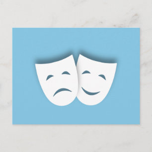 Comedy und Tragedy-Masken Postkarte