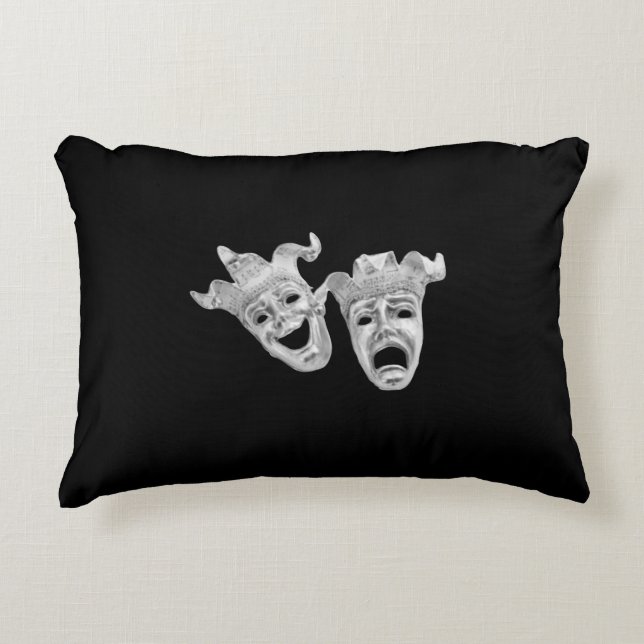 Comedy und Tragedy Silver Theater Dekokissen (Vorderseite)