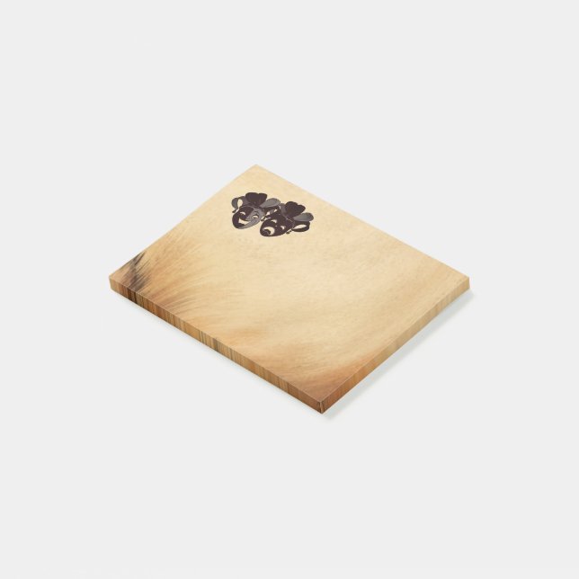 Comedy und Tragedy Theater Jester maskieren Rustik Post-it Klebezettel (angewinkelt)