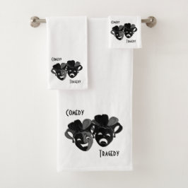 Comedy und Tragedy Theater Masken White Badhandtuch Set