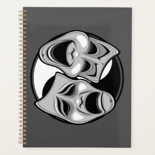 Comedy und Tragedy Theater Masken Yin Yang Design Planer