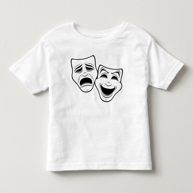 Comedy und Tragedy Theater maskieren Schwarze Lini Kleinkind T-shirt (Vorderseite)