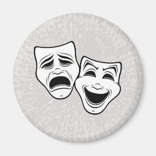 Comedy und Tragedy Theater maskieren Schwarze Lini Magnet