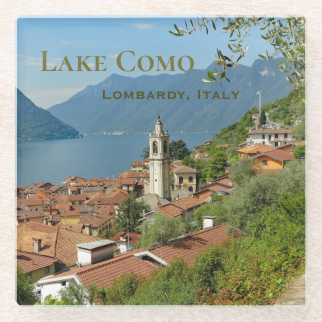 Comer Lombardei Italien Glasuntersetzer (Vorderseite)