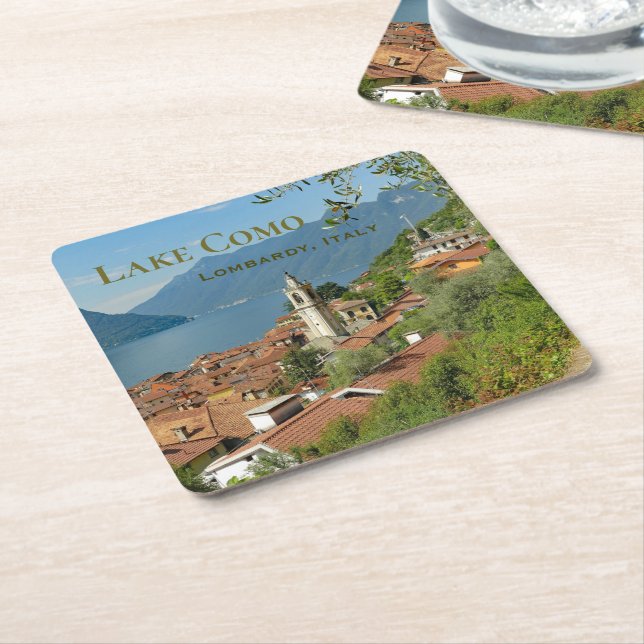 Comer Lombardei Italien Rechteckiger Pappuntersetzer (angewinkelt)