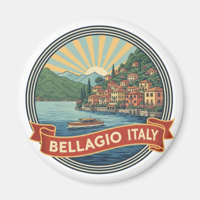Comer See Bellagio Italien Magnet (Vorne)
