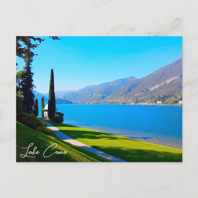 Comer See Bellagio Walkway Italien Postkarte (Vorderseite)
