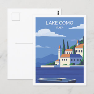 Comer See Italien Berühmte Sehenswürdigkeiten Postkarte