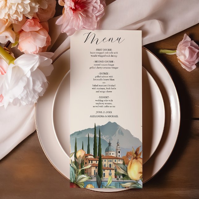 Comer See Italien Hochzeit in Urlaubsort Menükarte (Von Creator hochgeladen)