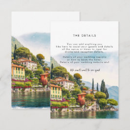 Comer See Italien Hochzeitskarte Begleitkarte