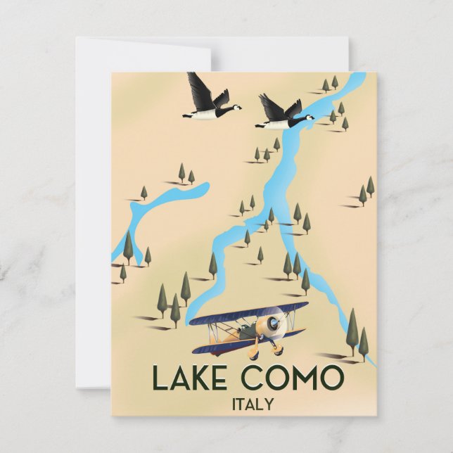 Comer See Italien Karte Reiseplakat (Vorderseite)