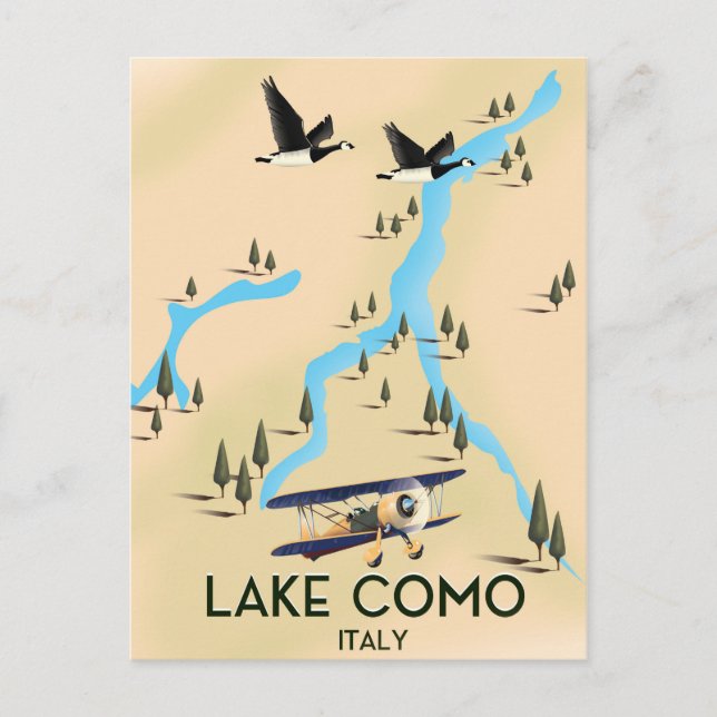 Comer See Italien Karte Reiseplakat (Vorderseite)