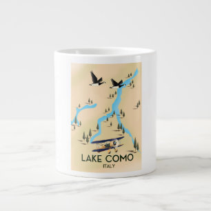 Comer See Italien Karte Reiseplakat Jumbo-Tasse