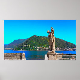 Comer See Italien Landschaft Aussicht auf Berge Poster
