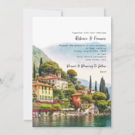 Comer See, Italien landschaftliche Hochzeitseinlad Einladung